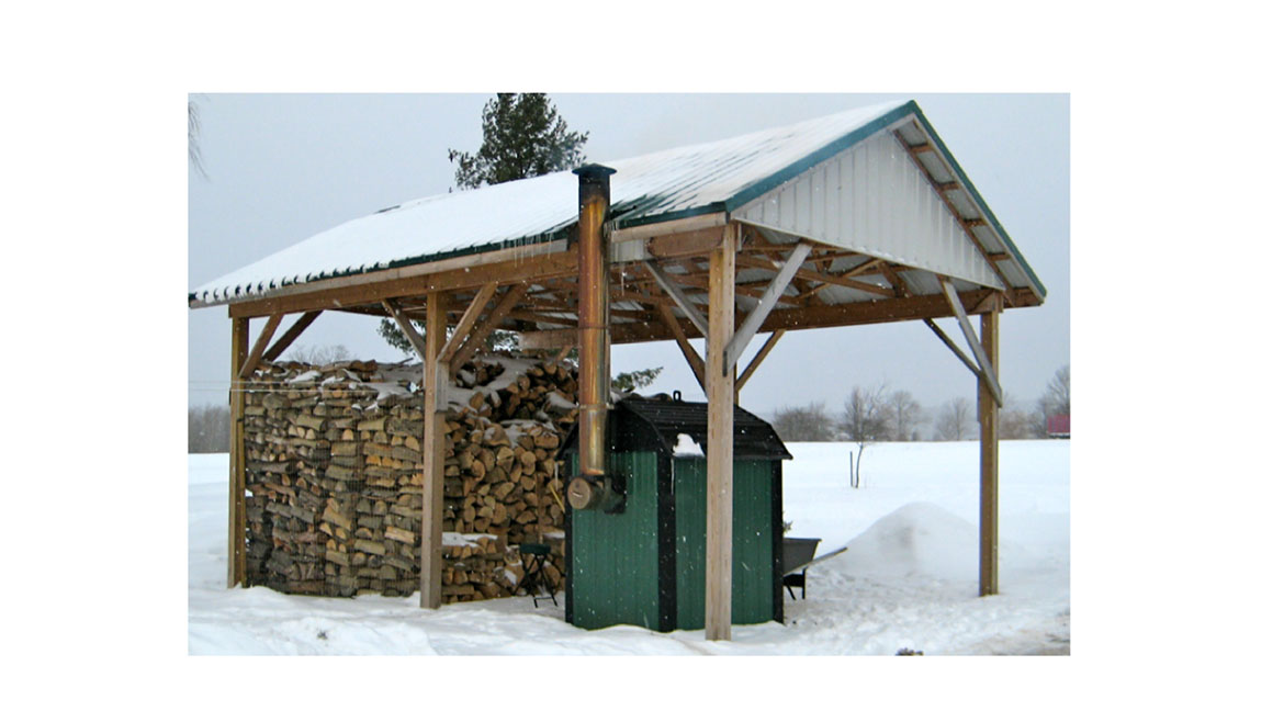 Figure 1: Outdoor wood-fired hydronic heater