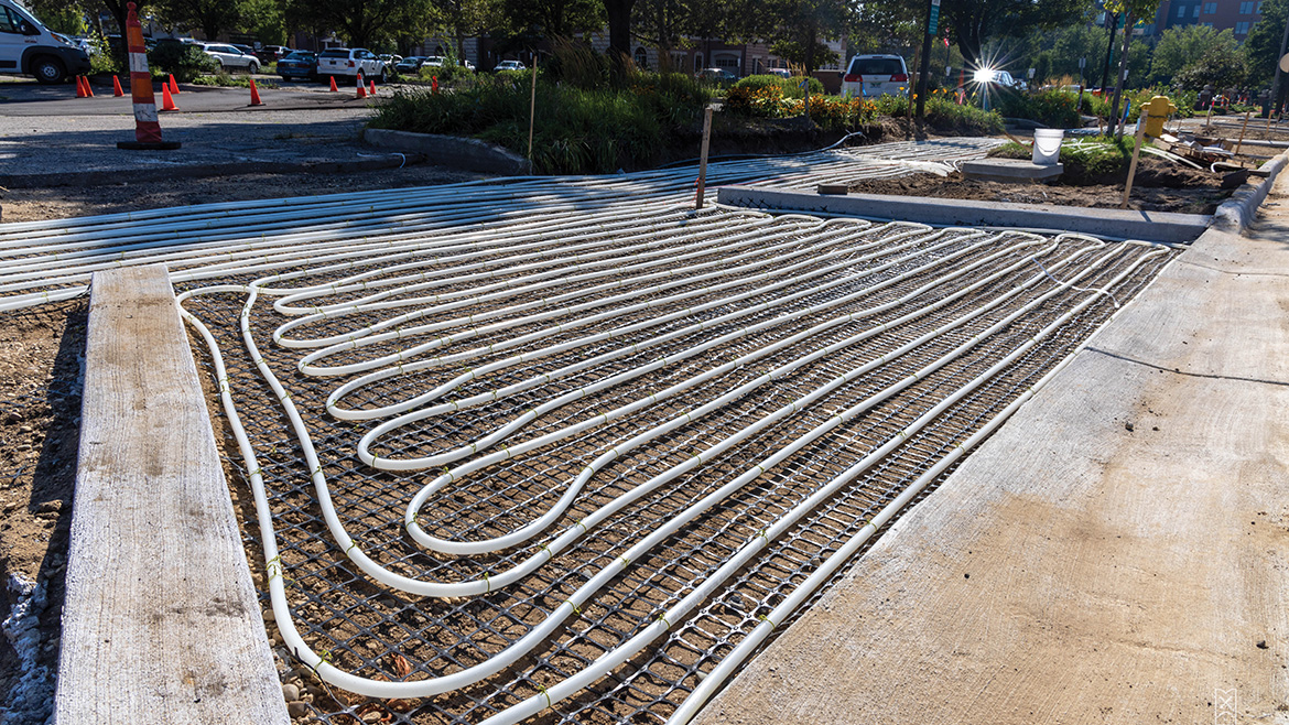 PEX tubing for snow-melt system