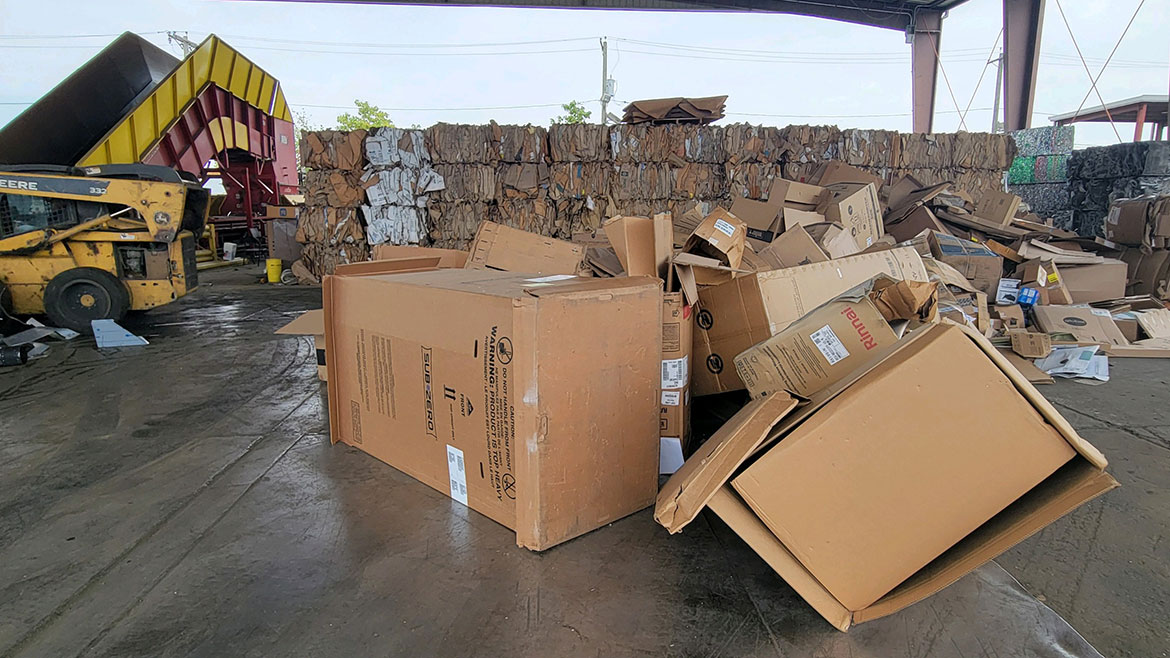 A cardboard pile at a local New Jersey junkyard.