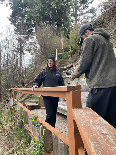 Behind-the-scenes filming an episode of 