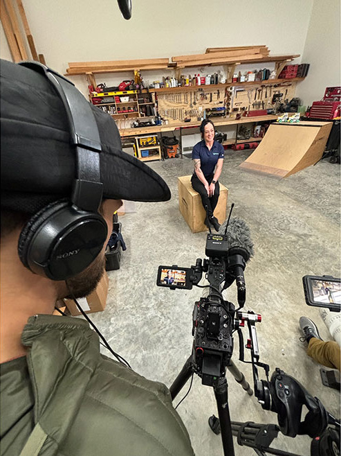 Behind-the-scenes filming an episode of 'American Plumber Stories' with Mary Anne Bowcott