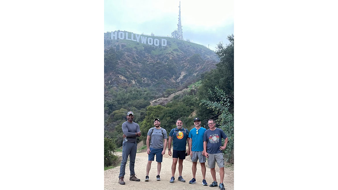 Scott Steindler with industry colleagues who have become friends, on a hike in California.