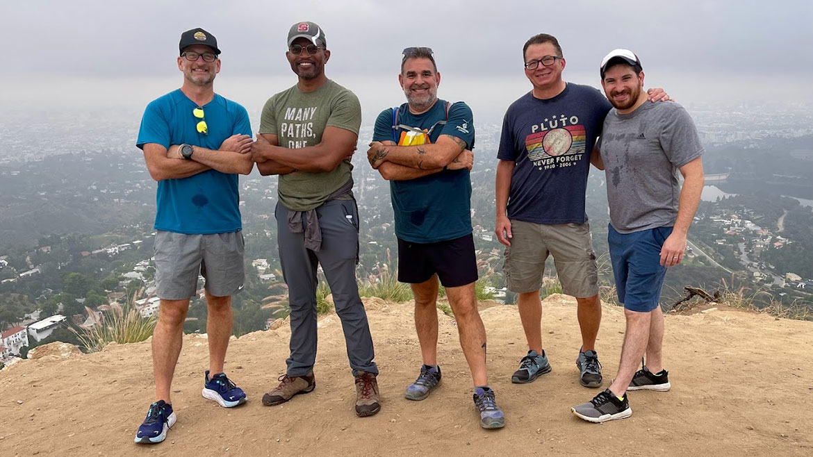 Group photo of Scott Steindler with industry colleagues on a hike in California