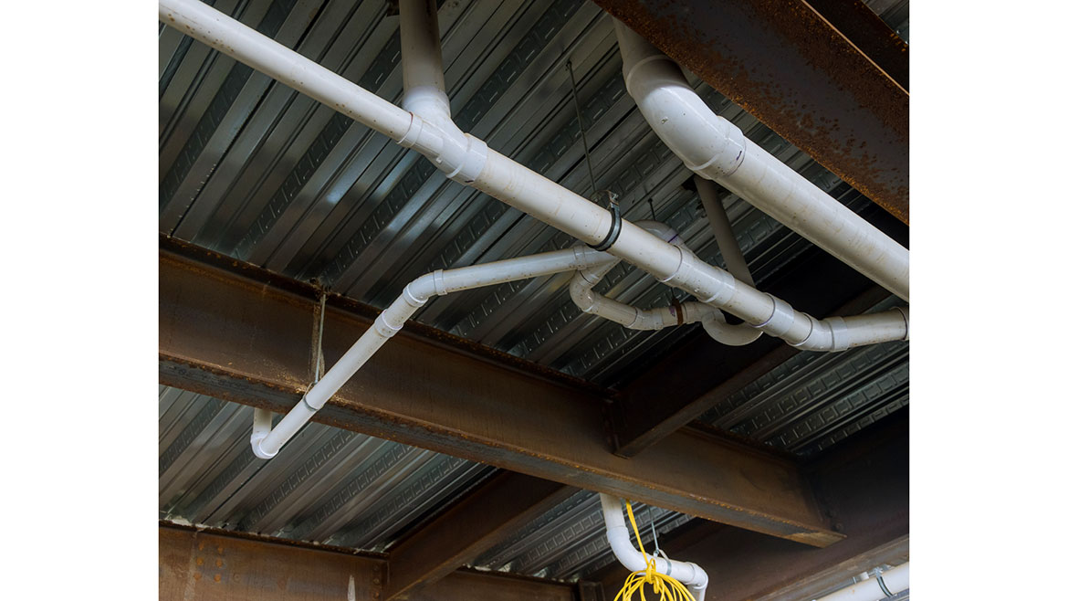 Repipe on the ceiling