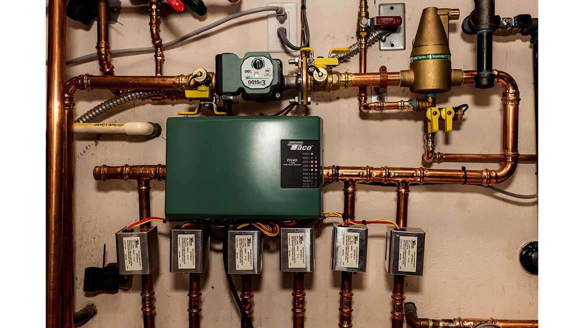 Rader installed Taco accessories for circulation, zone control and air elimination.