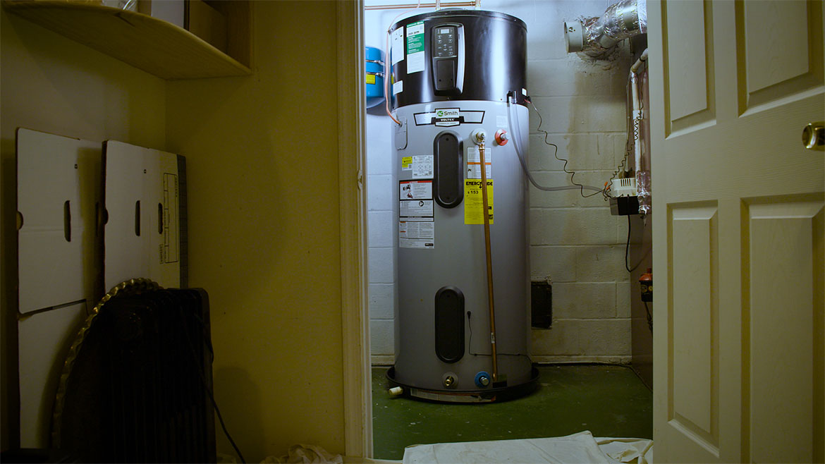 Annual draining and flushing of heat pump water heater (HPWH).
