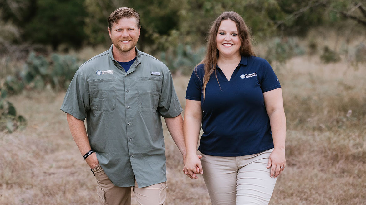Husband and wife duo, founders of Plumbing Outfitters, Warren and Ashley Stroud.