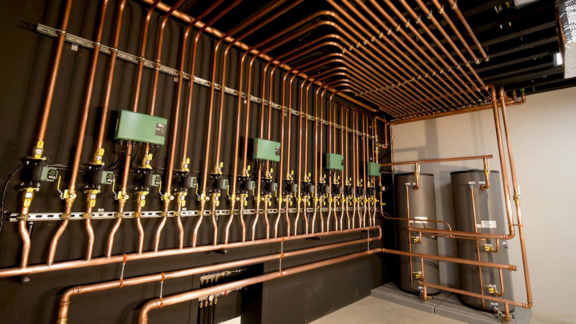 Two NTI S80 water heaters are included in the radiant system.