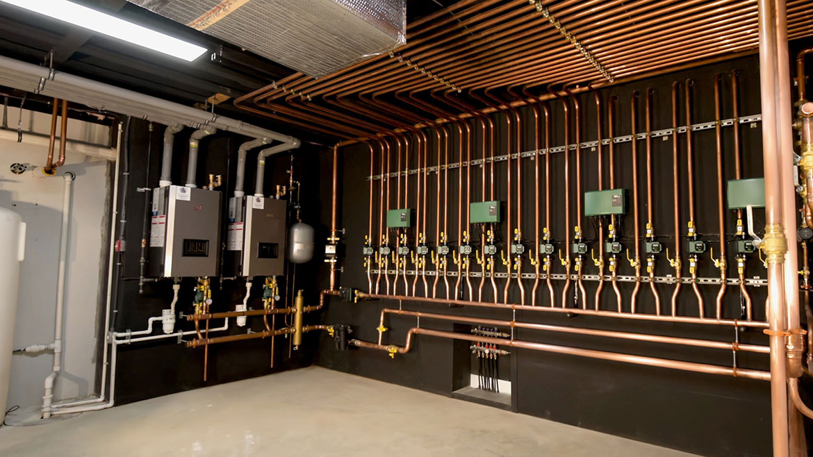 Radiant system in the basement of a 6 bedroom,11 bathroom home.