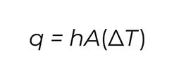 Formula for convective heat transfer, in this case applied to the outer surface of the coil heat exchanger.