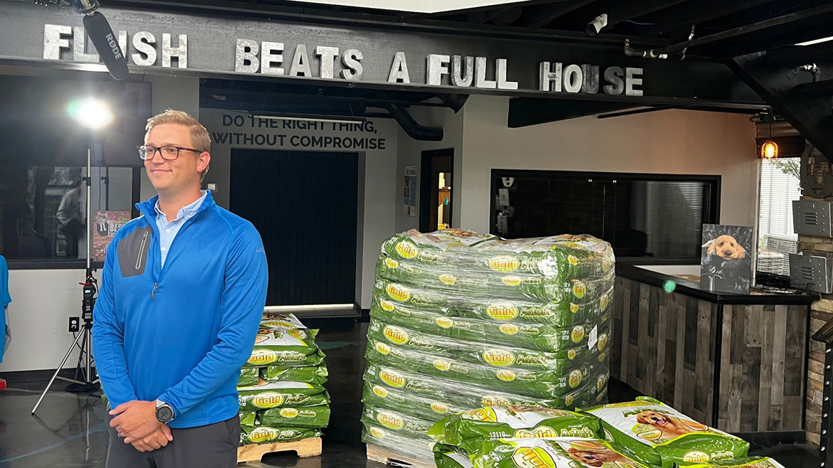 Jolly’s Unclogged for Dogs campaign donates five pounds of dog food to the SAAP/Cincinnati Animal CARE for every drain unclogged.