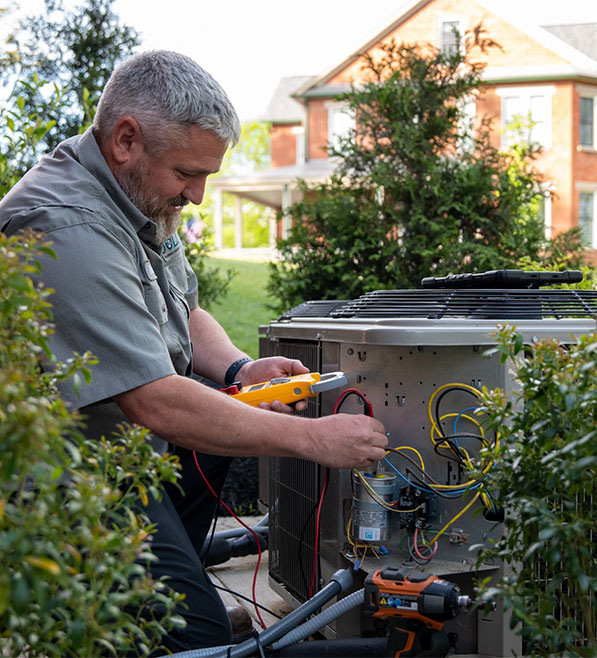 Jolly plumber working outside