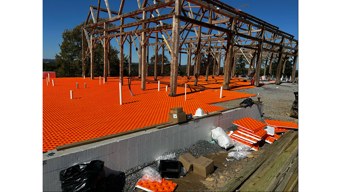 White Oak 1838 radiant system, orange tiles
