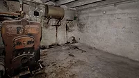 Old heating system in a basement.