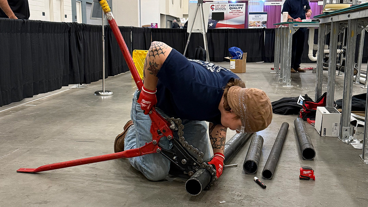 Josh Vogt doing a demonstration.