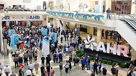 Attendees outside of the AHR Expo