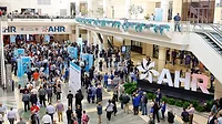 Attendees outside of the AHR Expo