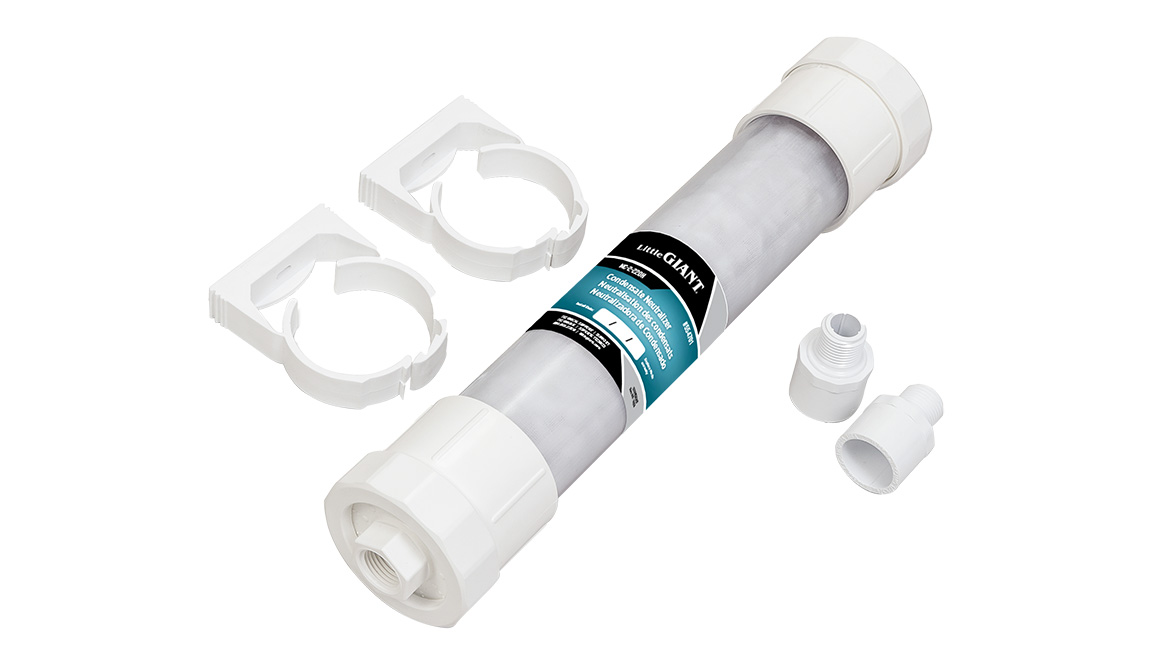 Little Giant VCMA-20-NPTC Neutralizing Condensate Pump and NC-2 Series tube-style neutralizers.