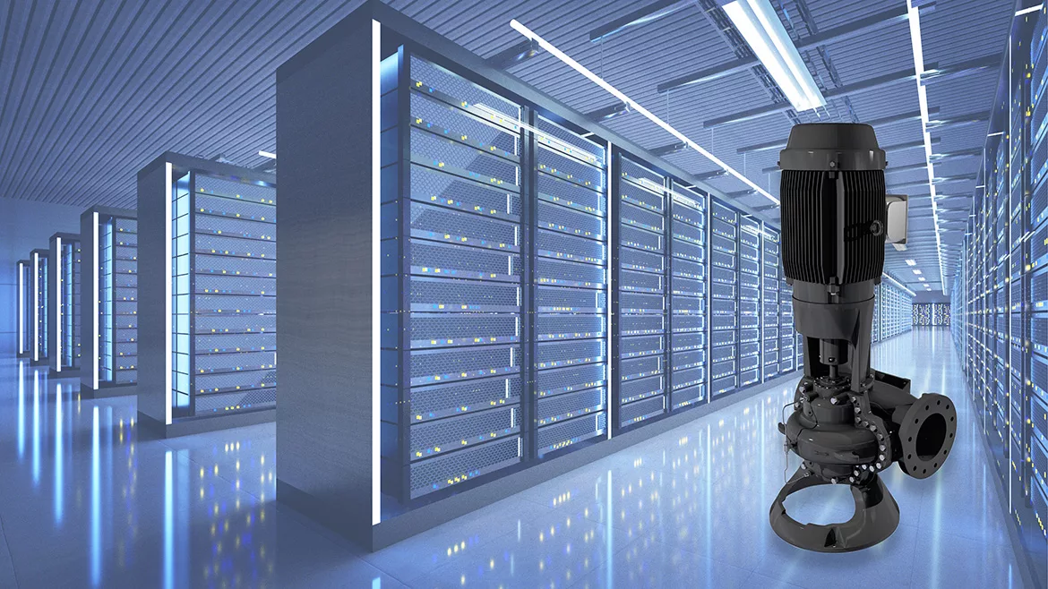Grundfos KPVS pump in a large data center.