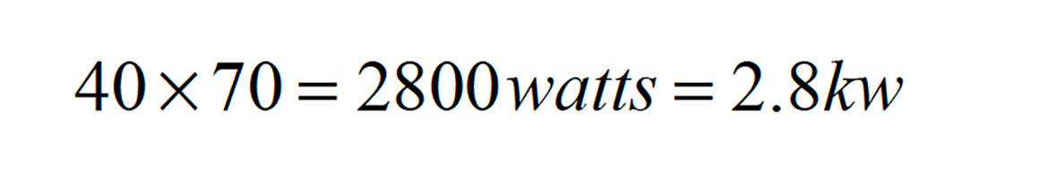 Formula 3 - Energy required for 40 circulators
