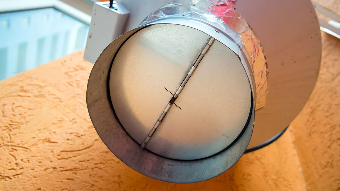 Check valve outlet ventilation system close up