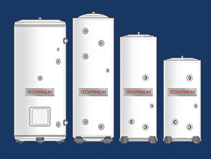 Titanium-lined indirect water heaters