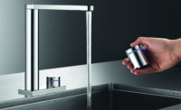 KWC lavatory touch-free faucet with wireless control