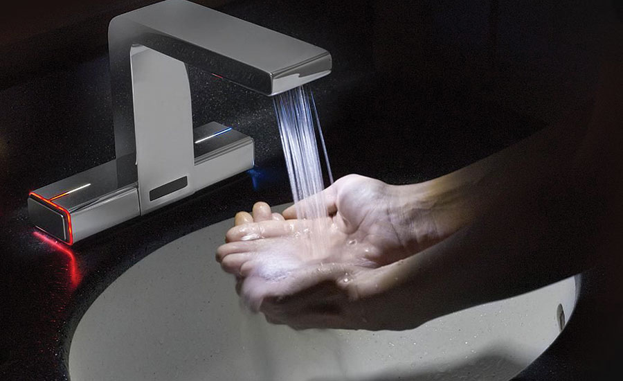 Sloan Valve hands-free faucet with temperature controls