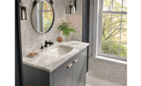 Delta Faucet Co.: Powder rooms; remodeling, universal design, aging-in-place, bathtub, toilet, shower, NKBA