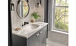 Delta Faucet Co.: Powder rooms; remodeling, universal design, aging-in-place, bathtub, toilet, shower, NKBA