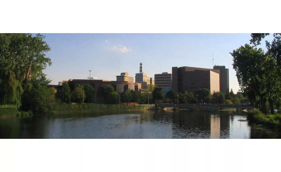 View of Flint, Mich., from the Flint River