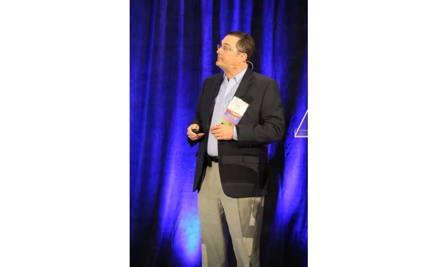 Bruce Carnevale, executive vice president and COO of Bradford White, provides an industry update at PHCC CONNECT 2016. Photo credit: Jen Anesi/Plumbing & Mechanical