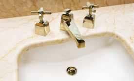 Barber Wilsons geometric faucet; bathroom faucet, lavatory faucet, Manhattan