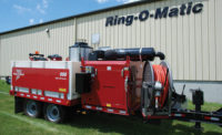 Ring-O-Matic sewer jet/vacuum; sewer cleaning, sewer line jetter, vacuum excavator