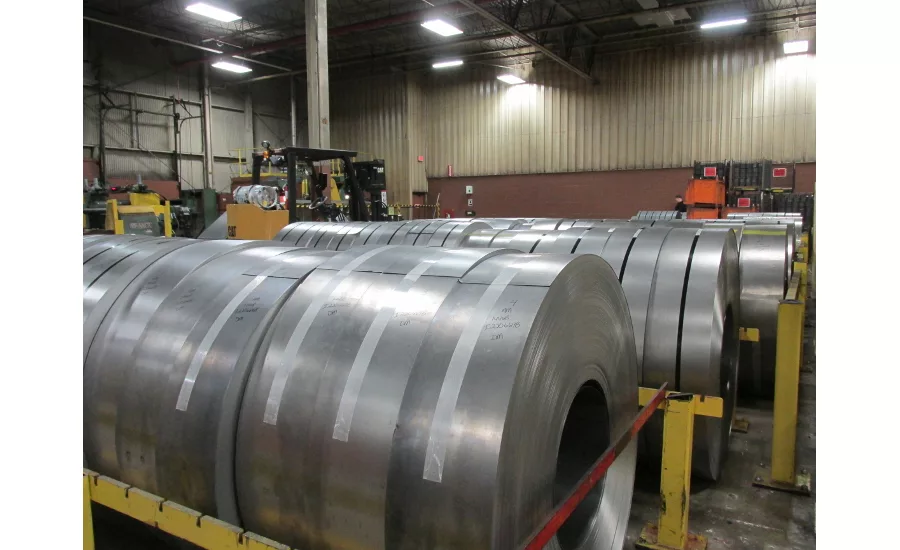Rolls of steel at InSinkErator’s Racine, Wis., plant