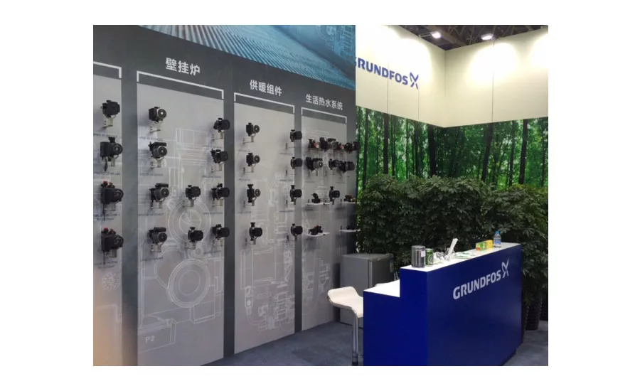 Grundfos strikes a green theme in its booth at ISH China/CIHE.