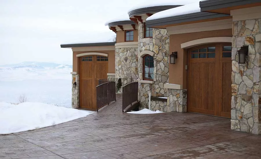 The Gibbs’ driveway stays clear during a snowfall