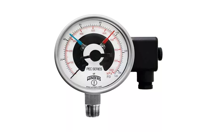 Winters stainless steel gauge with electrical contacts