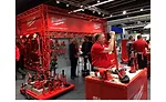 Milwaukee Tool displays a variety of its products in its booth at ISH.