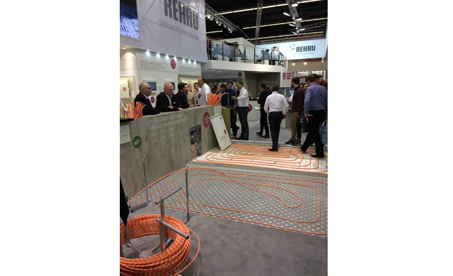 REHAU shows how to install PEX tubing easily March 15 at its booth at ISH.