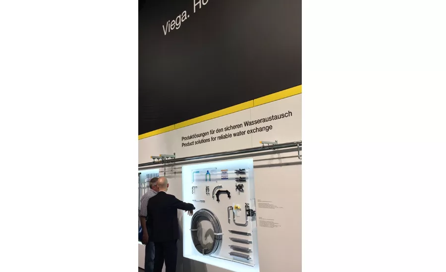 Viega displays components of piping systems that ensure water quality during ISH.