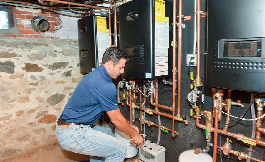 In boilers and water heaters, like the CB Series of Combi Boilers from Noritz pictured here