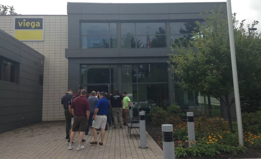 Contractors began lining up to view the newly renovated Viega Educational Facility