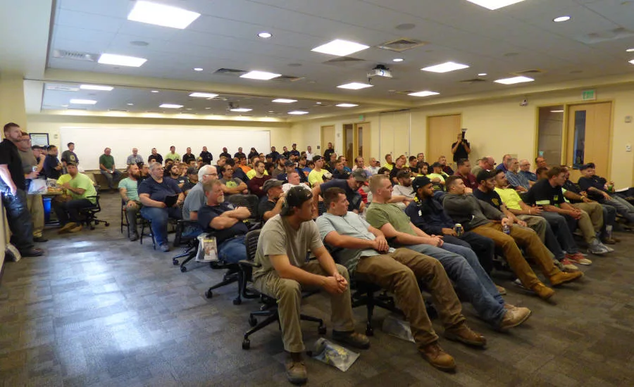 The seminar room was packed with standing room only in the back