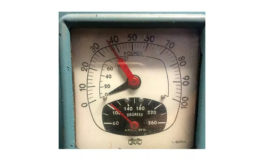 Most hydronic boilers have a gauge called a tridicator