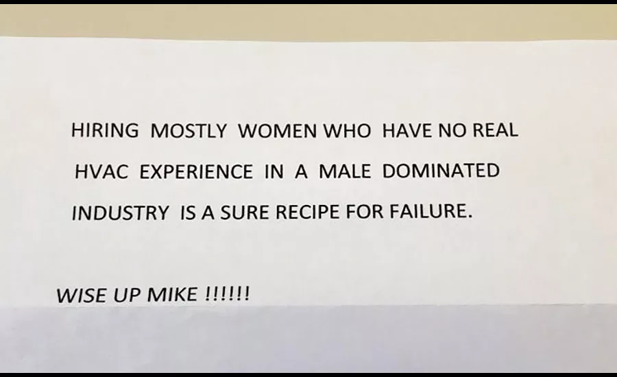 An anonymous individual mailed this letter to BNP Media