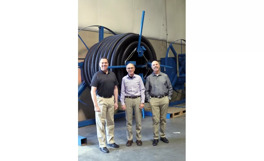 From left: Brothers Mike, Rick and Tom Meek stand in the company