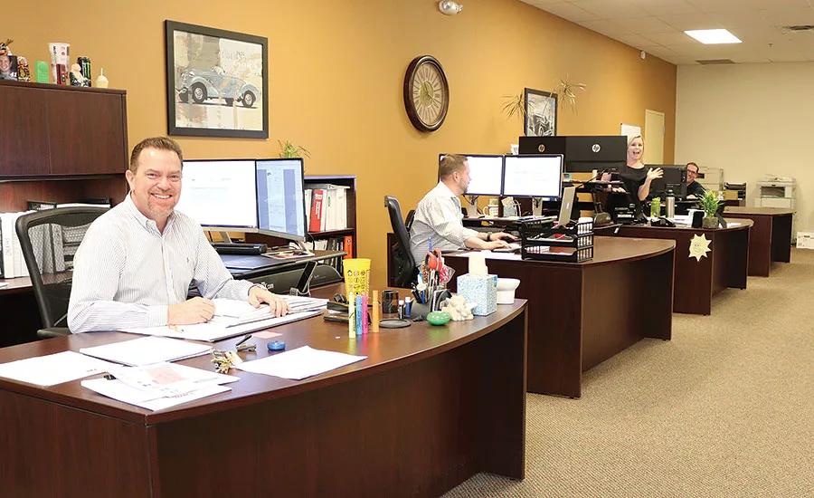 The inside sales team at TM Sales is led by Mike Meek (far left)