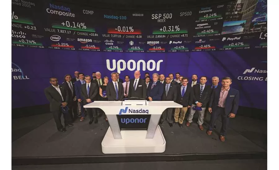 Uponor-NASDAQ-Closing-Bell-2-Podium