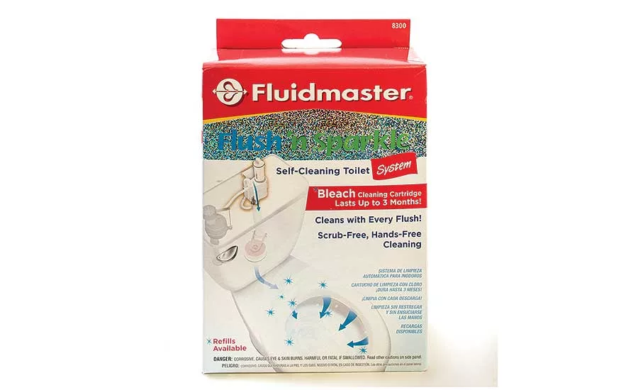 Fluidmaster’s Flush ‘n Sparkle self-cleaning toilet system